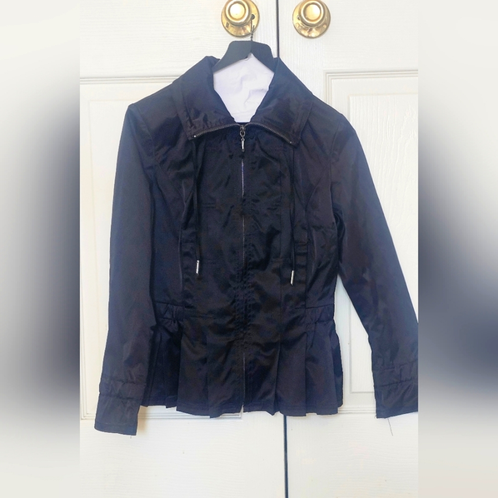 White House Black Market Black Utility Jacket with Tailored Silhouette